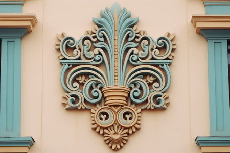 Captivating Architectural Ornament Adorning a Brilliant Old Building Wallの素材