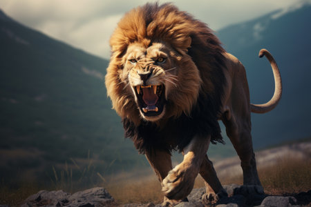 The Mighty Roar of a Lion Captured in AR: A Roaring 3:2 Experienceの素材