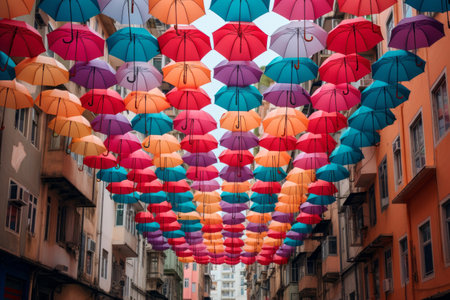 Vibrant Canopies Amidst Urban Towers - AR 3:2の素材