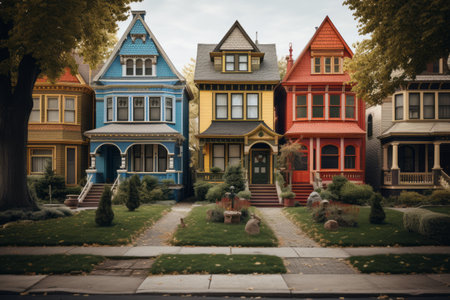 Splendid Array of Colors: A 3:2 Architectural Marvel in the Parkの素材