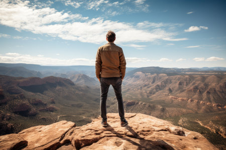 Serene Vistas: A Glimpse from the Brown Rock Overlooking the Scenic Landscapeの素材