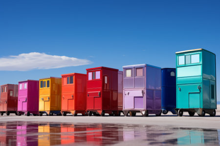 Vibrant and Versatile Trailer Boxes: A Kaleidoscope of Assorted Colorsの素材
