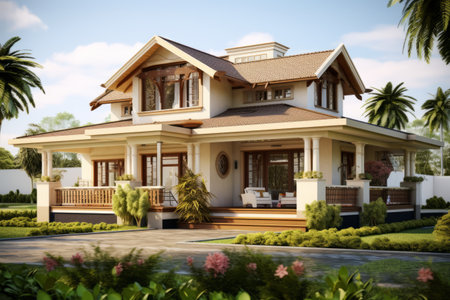 Charming Beige Bungalow House - A Unique AR 3:2 Experienceの素材