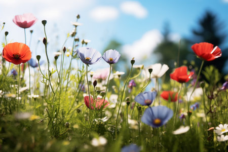 Blossoming Beauty: Wildflowers Flourishing in a Lush Meadow --AR 3:2の素材