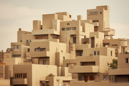 Elevated Beige Concrete: Captivating Architecture on High Ground --ar 3:2の素材