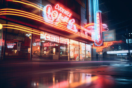 Fuzzy Perspectives: Capturing the Enigmatic Beauty of a Neon Signage - A 3:2 Encounterの素材