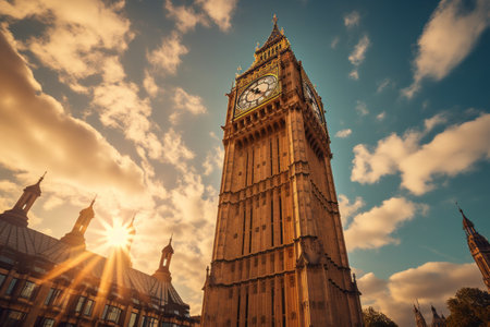 Unveiling London's Iconic Big Ben: Capturing the Grandeur from Below --ar 3:2の素材