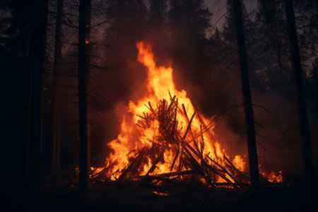 Unleashing the Fiery Spectacle: Bonfire --ar 3:2 Experiments with Flamesの素材