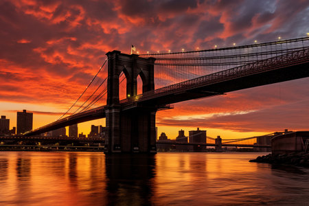Capturing the Magnificence: Exploring Brooklyn Bridge in New York's Aesthetic Appeal - A 3:2 Perspecの素材