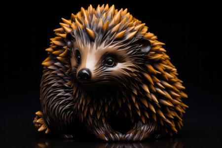 Mysterious Contrasts: The Fascinating Brown and Black Hedgehog --ar 3:2の素材