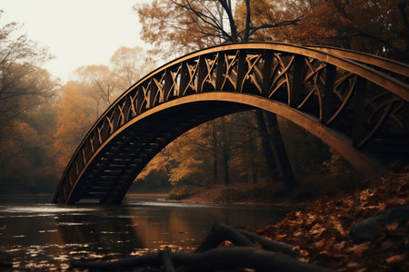 Contrasting Shades: Brown and Black Bridge in a 3:2 Aspect Ratioの素材