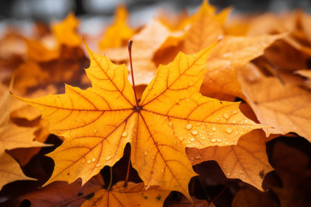 Autumn's Golden Palette: Captivating Brown and Yellow Maple Leaves - AR 3:2の素材