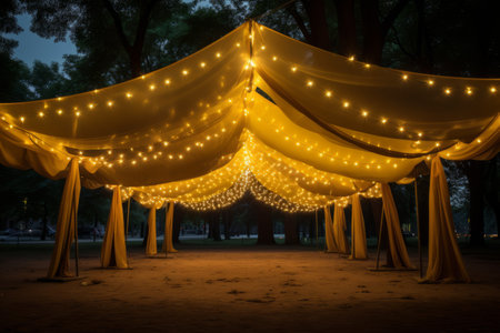 Golden Illumination: Enhancing your Outdoor Experience with the Brown Canopy Tentの素材