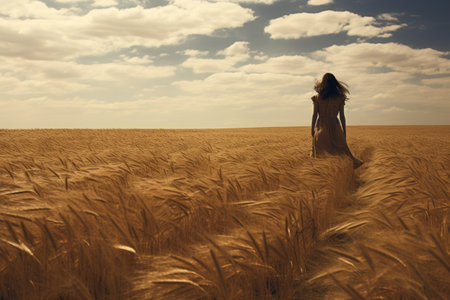 Captivating Composition: Exploring the Beauty of a Brown Field Photo - AR 3:2の素材
