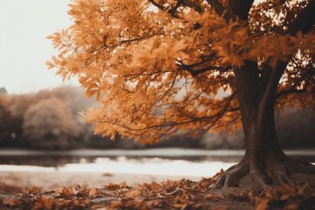 Enchanting Capture of a Selective Focus Brown Leafed Tree: AR 3:2 Photographyの素材