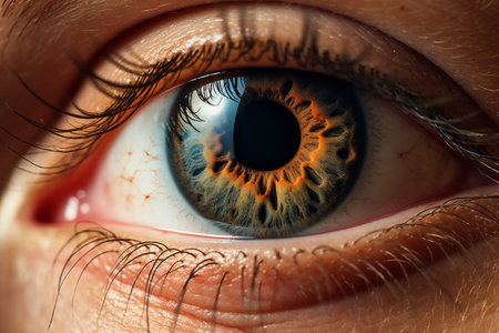 The Captivating Beauty of a Brown Human Eye: A Close-Up Exploration in 3:2の素材