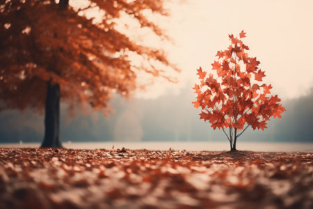Serenity Captured: A Glimpse into the Vibrant World of a Brown Leafed Tree (Selective Focus Photograの素材