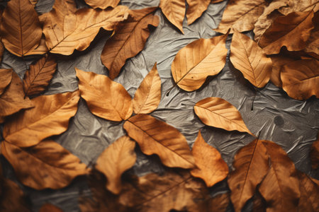 Fading Autumn's Touch: Brown Leaves on the Floor - AR 3:2の素材