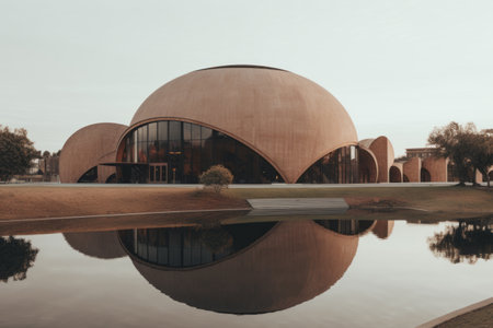 The Astounding Beauty of the Brown Concrete Dome Building -- AR 3:2の素材