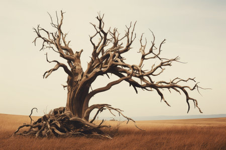 Fading Beauty: The Brown Withered Tree --ar 3:2の素材