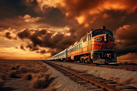 Serene Skies Grace the Majestic Brown Trainの素材