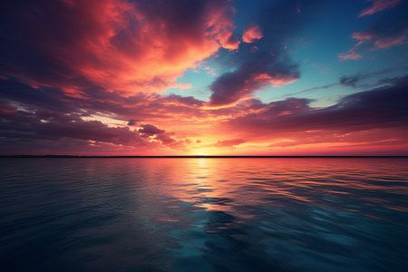 Tranquil Sunset by the Serene Body of Water (AR 3:2)の素材