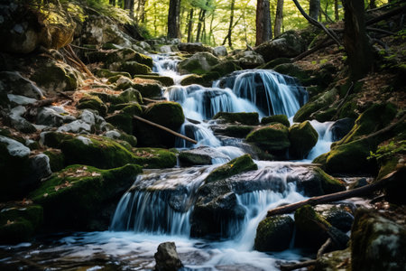 Captivating Rush: Spectacular Cascades and Rapids in a Ravine -- AR 3:2の素材