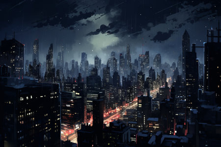 Captivating Cityscapes under the Night Sky: AR 3:2 Urban Architectureの素材