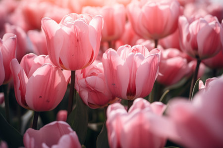Vibrant Beauty: Captivating Close-Up of Pink Tulips (AR 3:2)の素材