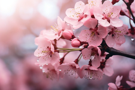 Blossoming Beauty: Intimate Close-Up Capture of a Cherry Blossom Tree in Stunning 3:2 Aspect Ratioの素材
