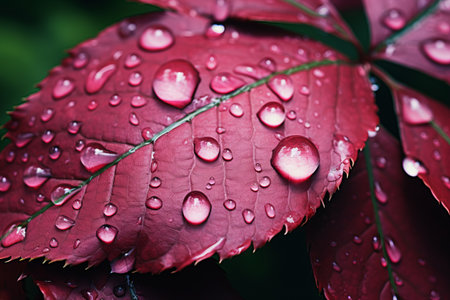 Capturing Nature's Sparkle: Close-Up Photography Explores Leaves Adorned with Glistening Droplets -の素材