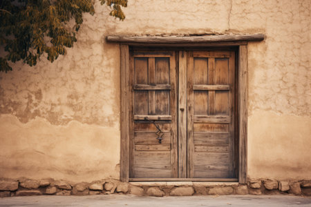 Captivating Charm: The Tale of the Closed Brown Wooden Door and Windowの素材