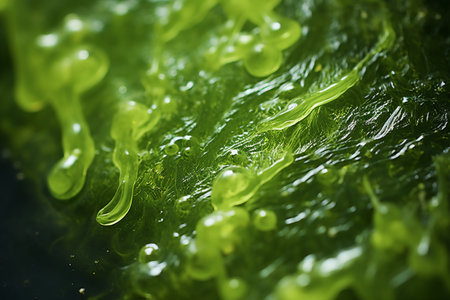 Vivid Snapshot of Lush Green Algae in Up-Close Perspectiveの素材