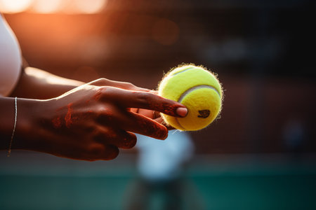 Captivating Shot: Intense Tennis Action in Close-Up â Aspect Ratio 3:2の素材