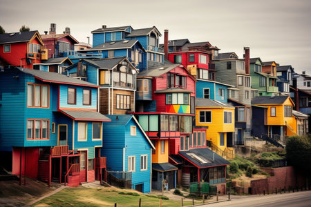 Captivating Sight: Exploring the Vibrant Wonders of Colorful Houses - AR 3:2の素材