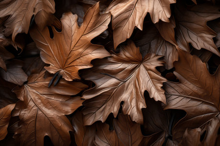 Autumns Elegance: A Stunning Capture of Brown Leaves -- AR 3:2の素材