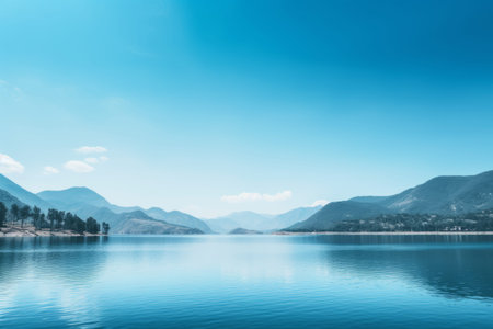 Serene Reflection: A Surreal Glimpse of Mountain Views Tranquil Waters --ar 3:2の素材