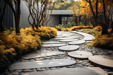 Enhancing Outdoor Spaces with a Stunning 3:2 AR Concrete Pathwayの素材