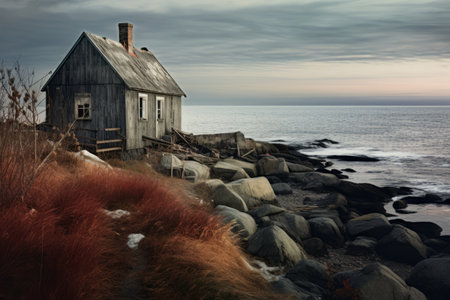 Seaside Retreat: Charming Cottage with Stunning View (AR 3:2)の素材