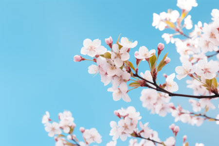 Breathtaking Cherry Blossoms Adorn Twigs Against a Blissful Blue Sky - AR 3:2の素材