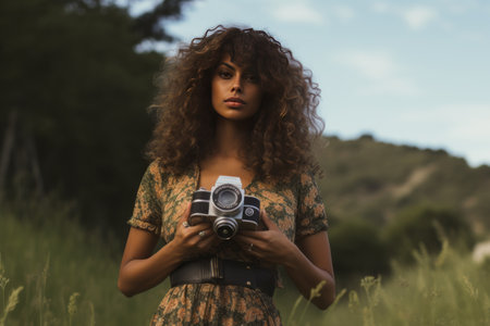 Wanderlust Memories: Captivating Moments of an Ethnic Female - Captured in 3:2の素材