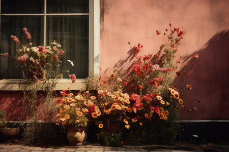 Blooming Beauty Residing Next to Architecture: An Artistic Capturing in 3:2 Aspect Ratioの素材