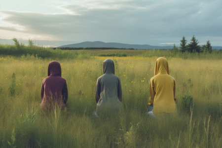 Serenity Unveiled: Embracing Boundlessness in Nature through Extended Childs Poseの素材