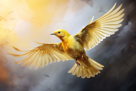 Exploring the Aerial World with the Enigmatic Flying Yellow Bird -- AR 3:2の素材