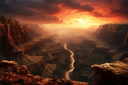 Capturing the Breathtaking Grand Canyon in Golden Hour - AR 3:2の素材