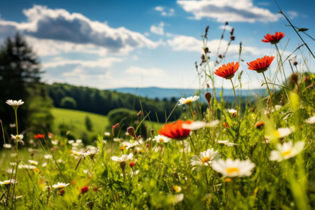 Blossoming Serenity: Captivating a Grassy Meadow with Wildflowers