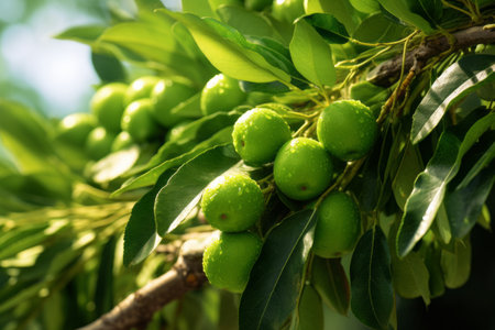 Vibrant Captures of Close-up Green Fruit Tree: A Stunning 3:2 Perspectiveの素材