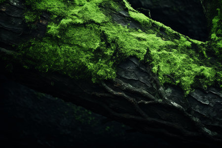 The Enigmatic Beauty of Green and Black Tree Trunk [AR 3:2]の素材