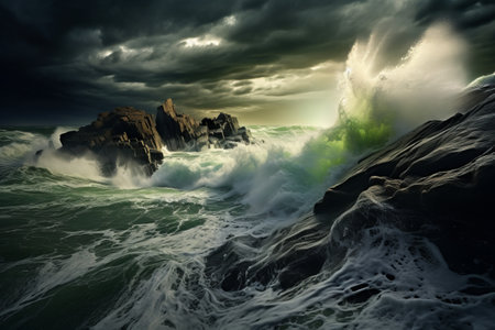 Captivating Vistas: The Dramatic Ocean in 3:2の素材