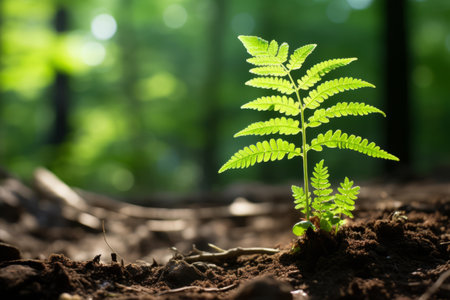 Emerald Delight: Lush Fern Flourishing in the Enchanted Woodsの素材